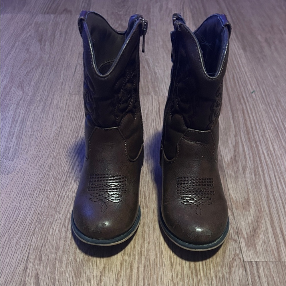 Brown Kids Cowboy Boots